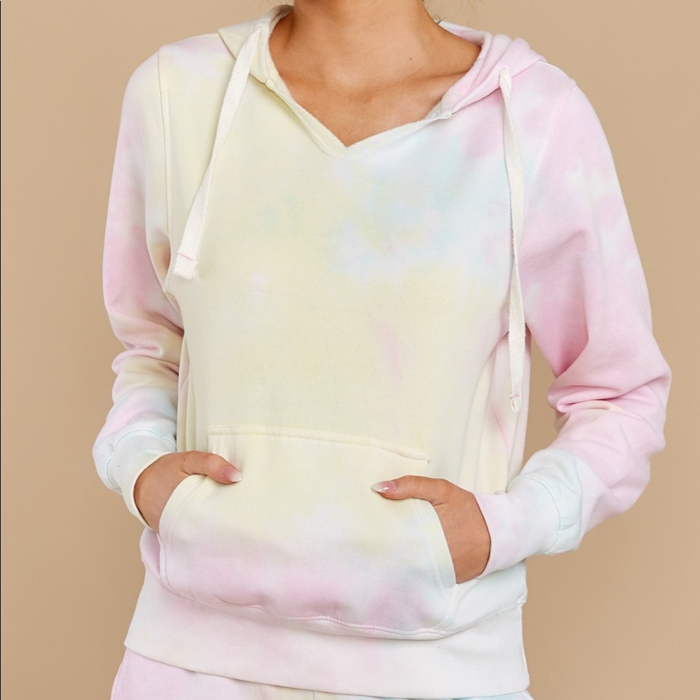 Red dress boutique tie dye hoodie